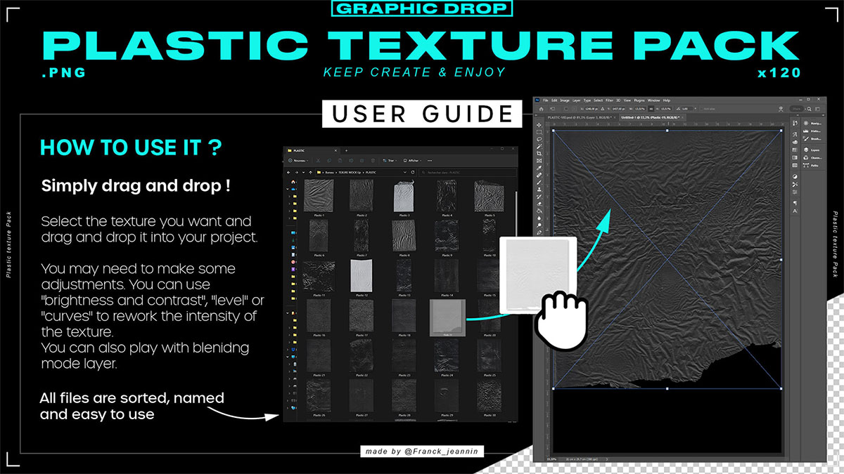 Image de guide d'utilisation du pack de textures plastique