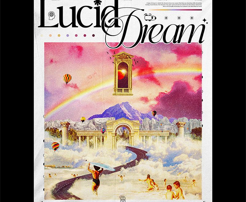 Lucid dream poster design artwork retro