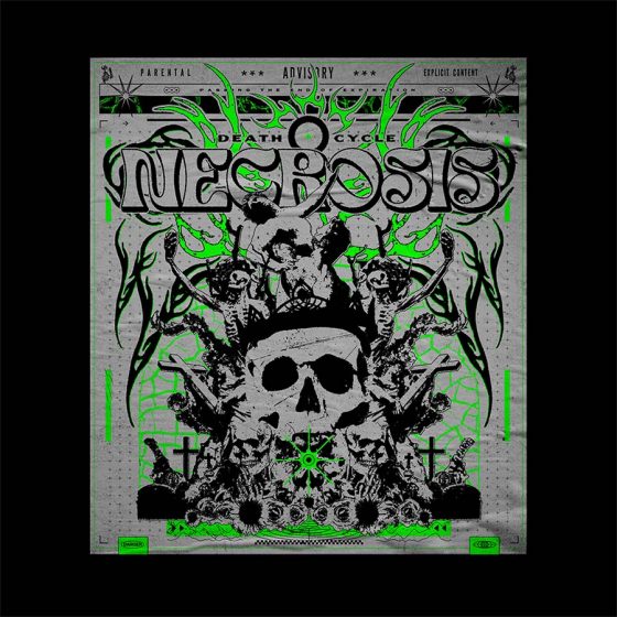 Necrosis poster design style acid dark couleur verte