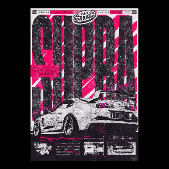 Supra poster design artwork style graphique brutalisme variante 1