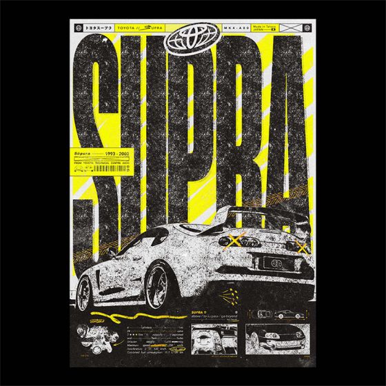 Supra poster design artwork style graphique brutalisme variante 3