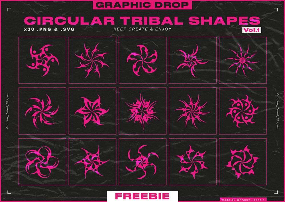 Capture d'écran du pack de formes tribales vectoriel volume 1