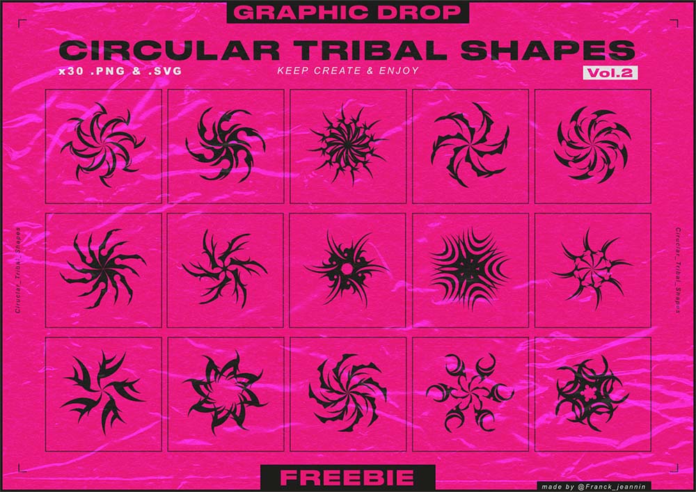 Capture d'écran du pack de formes tribales vectoriel volume 2
