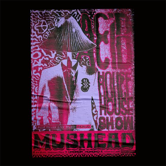 Mushead acide house poster design