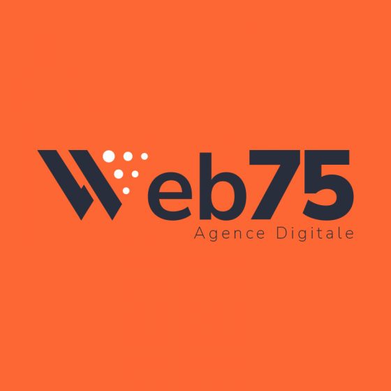 Logo de l'agence web75 fond orange