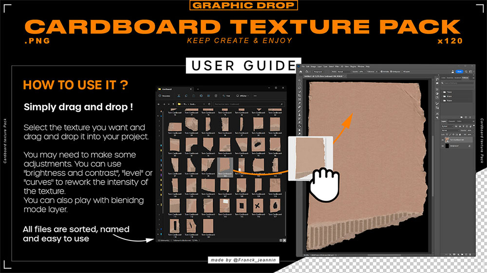 guide d'utilisateur 120 textures carton