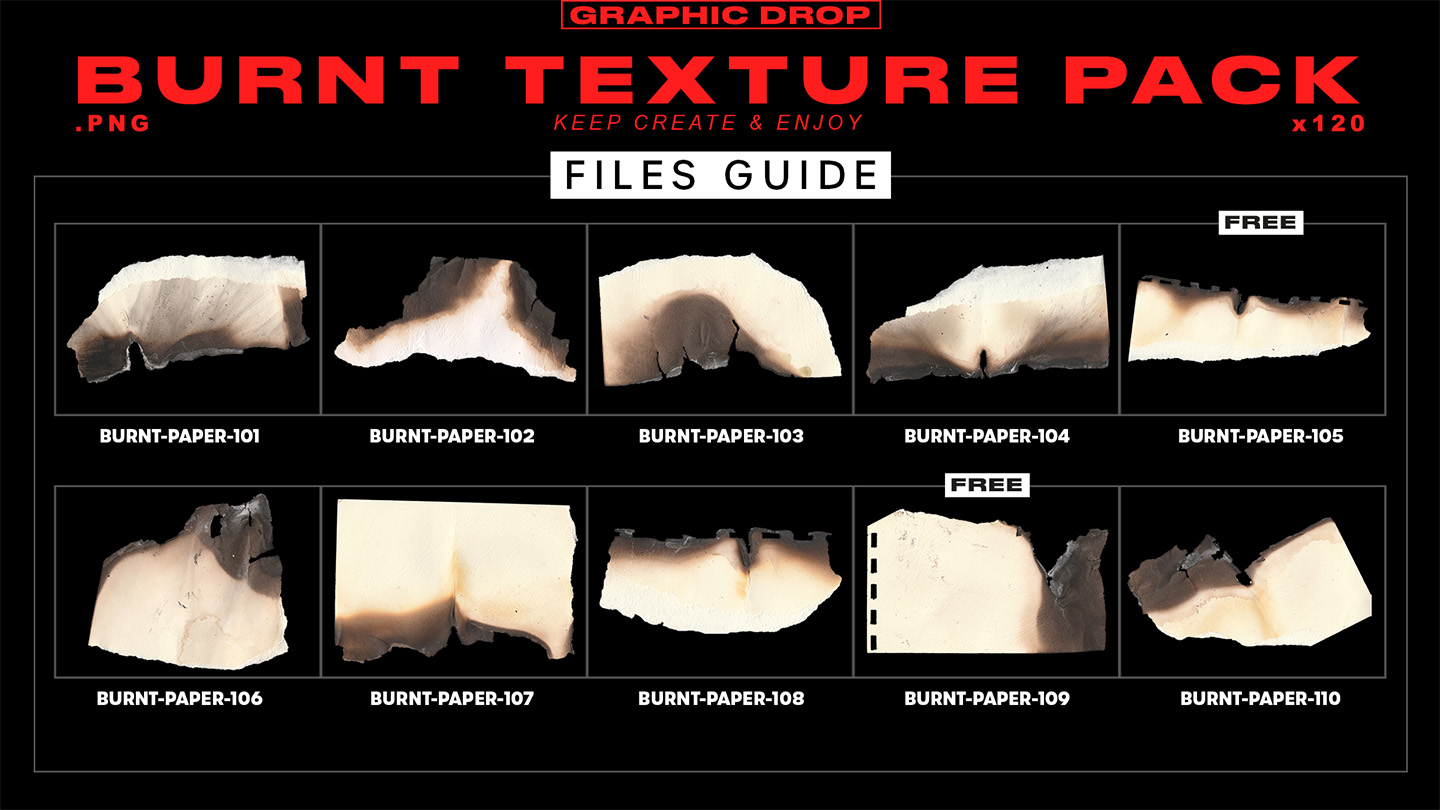 120 textures papier brulé files guide