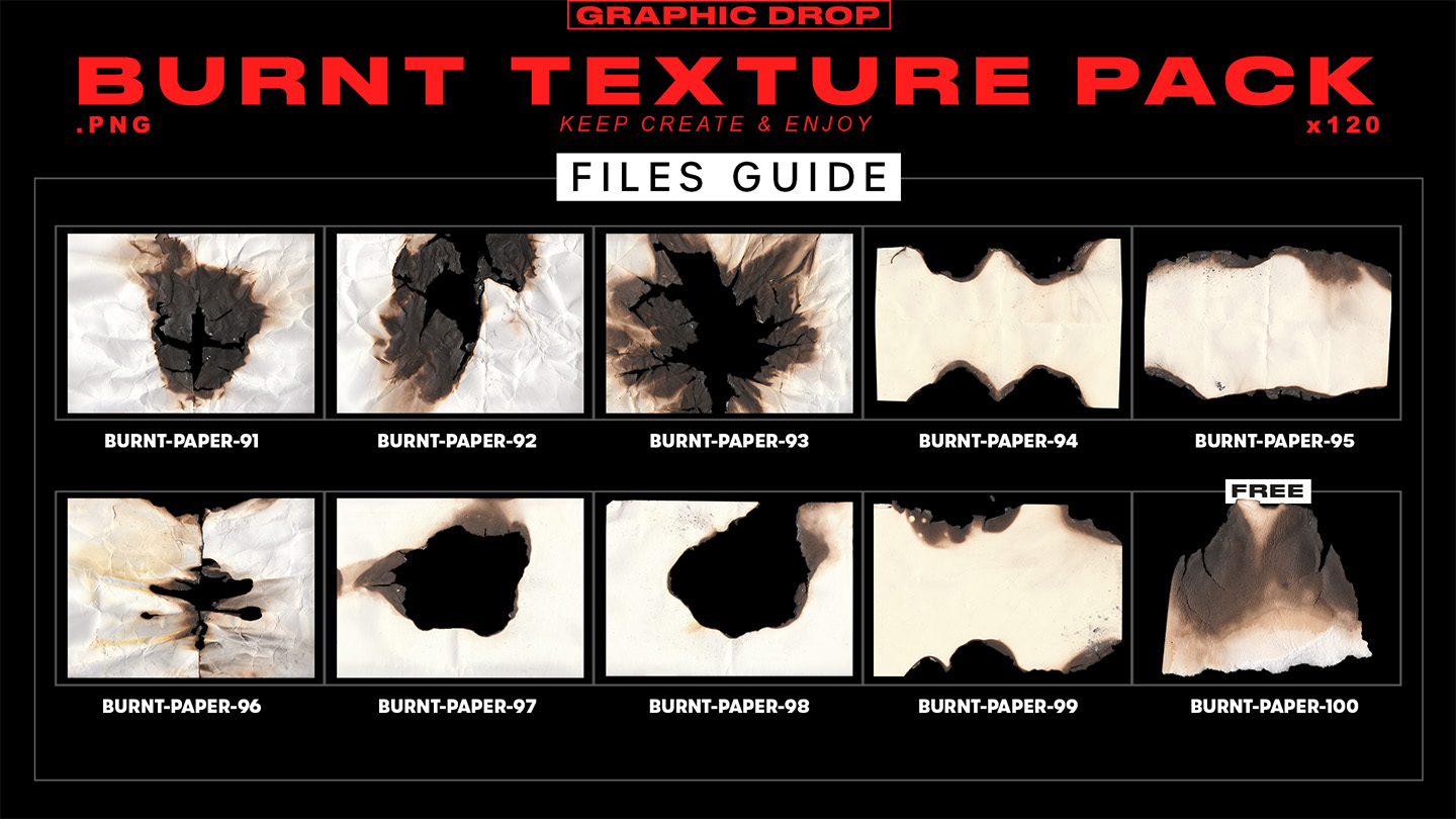 120 textures papier brulé files guide