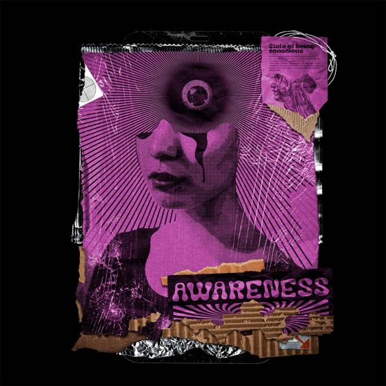 Awareness affiche textures cartonnées rose