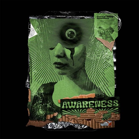 Awareness affiche textures cartonnées vert