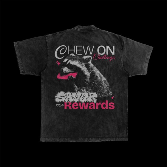 Chew on Challenge, Savor the Rewards - T-shirt arrière noir