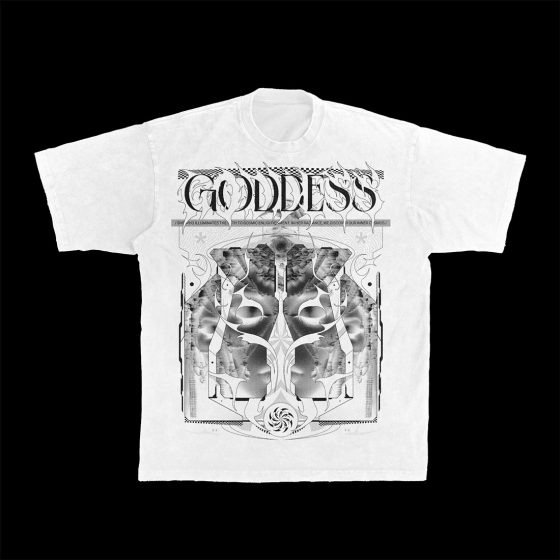 T-shirt Néo-Gothique Goddess blanc