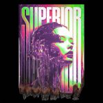 Superior - Cyberpunk poster design effet papier brulé