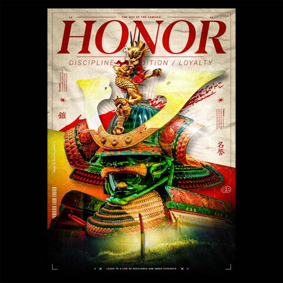 Honor - Samouraï poster design katana