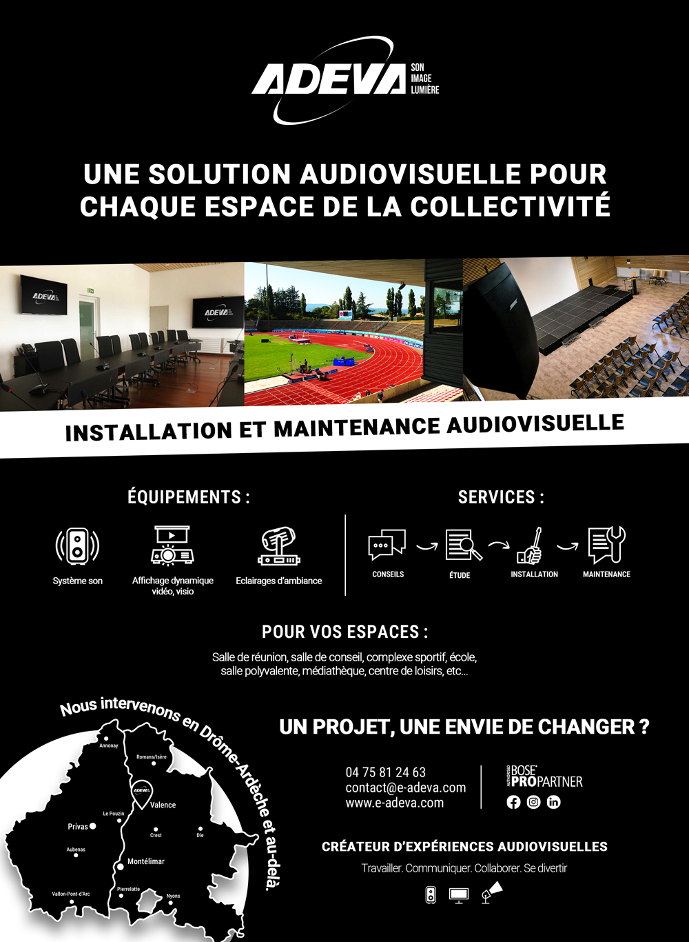 Encart presse ADEVA réalisé pour la communication externe
