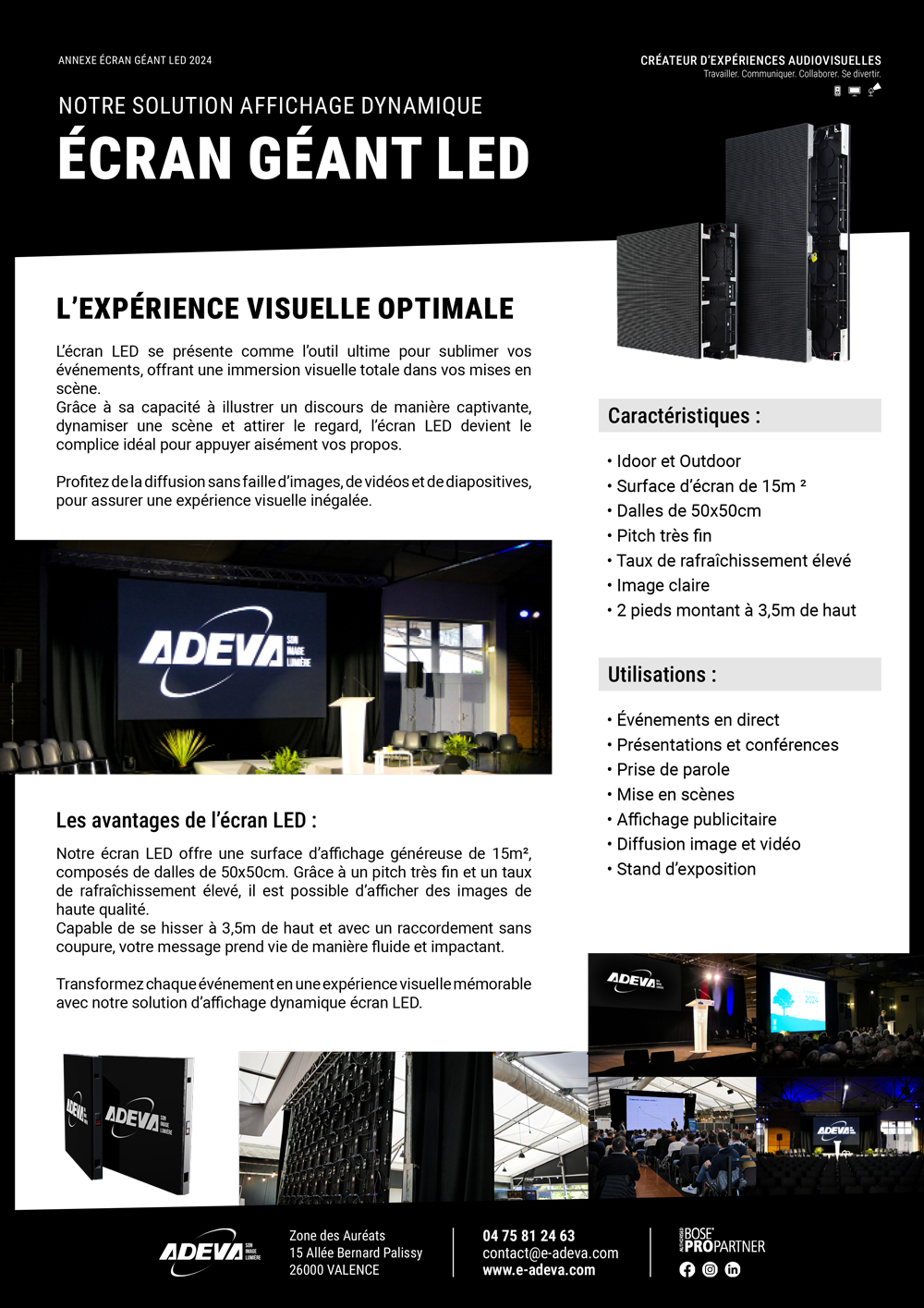 Fiche produit ADEVA : écran géant LED