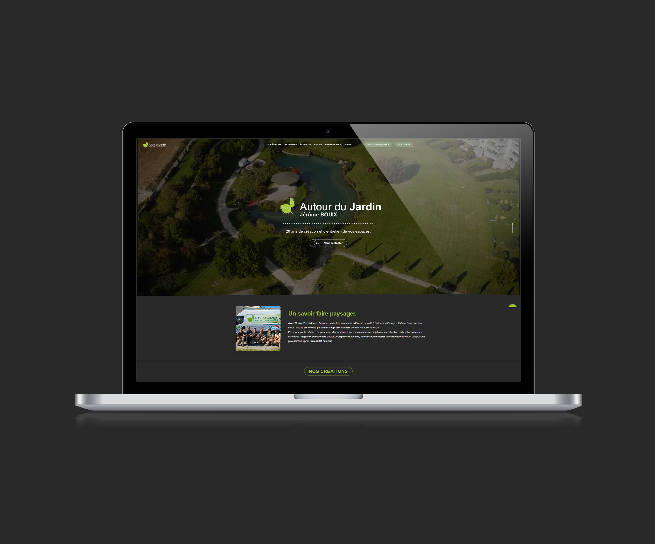 Mockup du site web Autour du Jardin