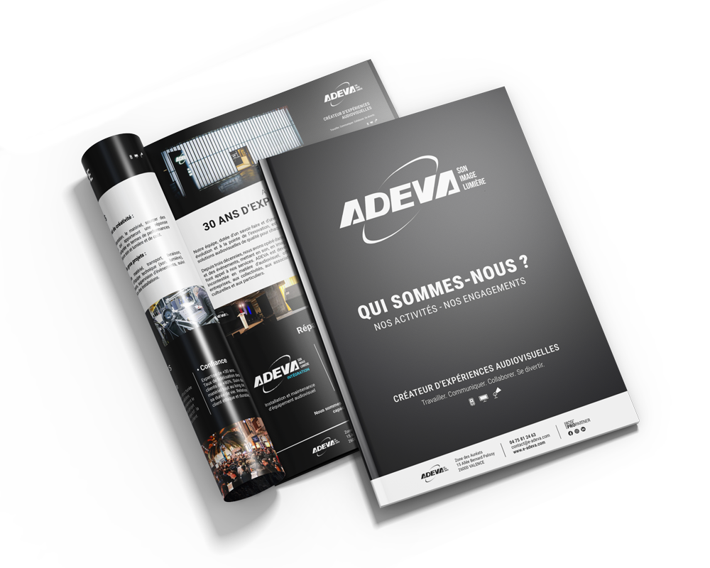Mockup de la présentation commerciale ADEVA conçue pendant la mission