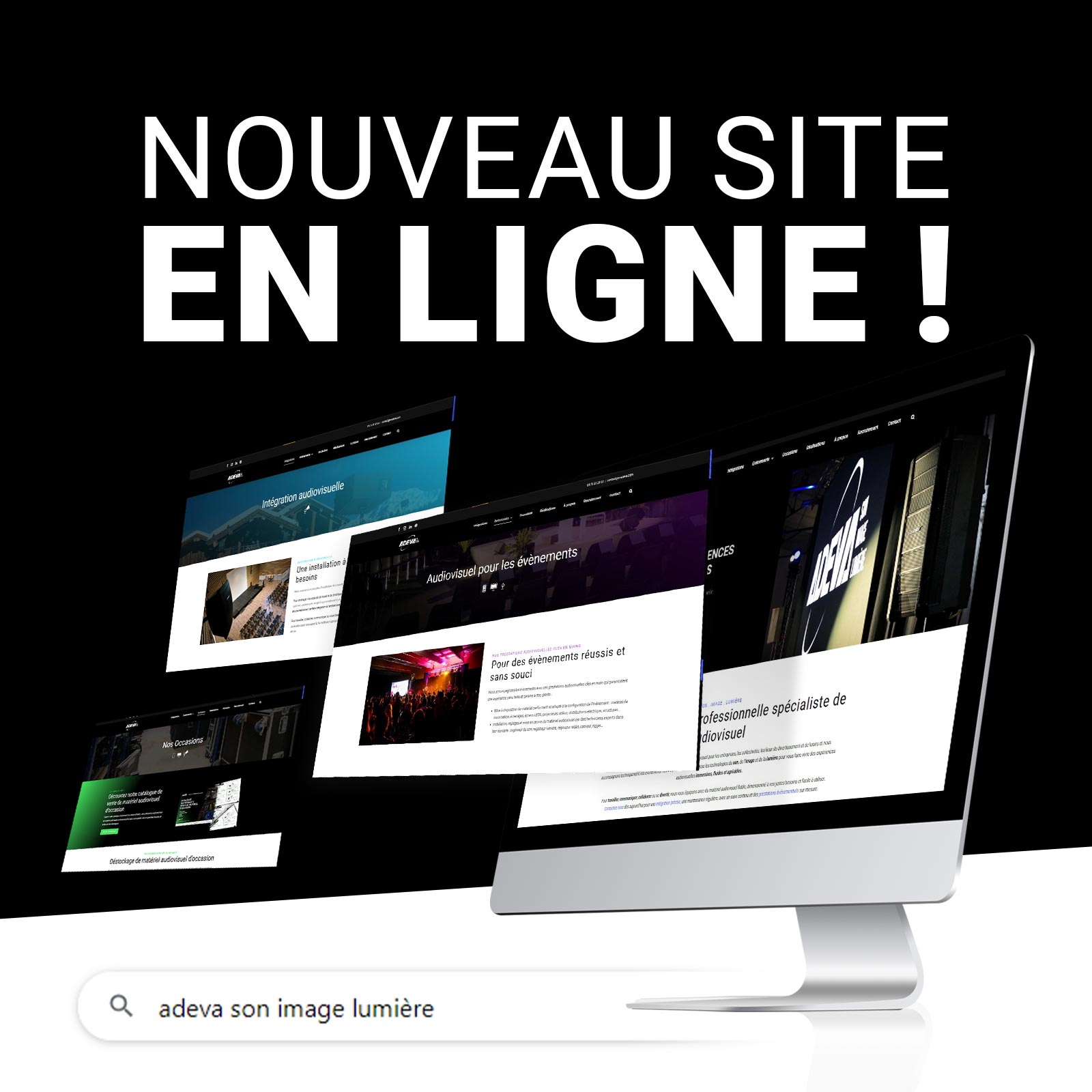 Création de communication annonçant le site web ADEVA
